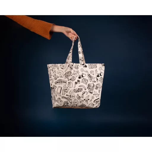 OMY Pop Maxi pamut vászon bevásárlótáska és családi pakolós táska 40x40x16 cm