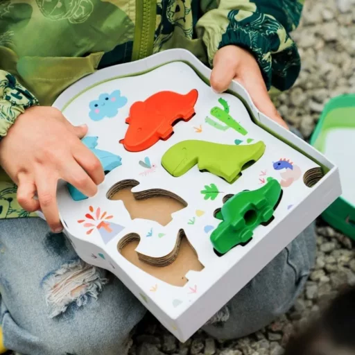 Haku Yoka Ujjra Húzható Marokkréta Készlet Dinoszauruszok 6 darabos méhviaszos zsírkréta