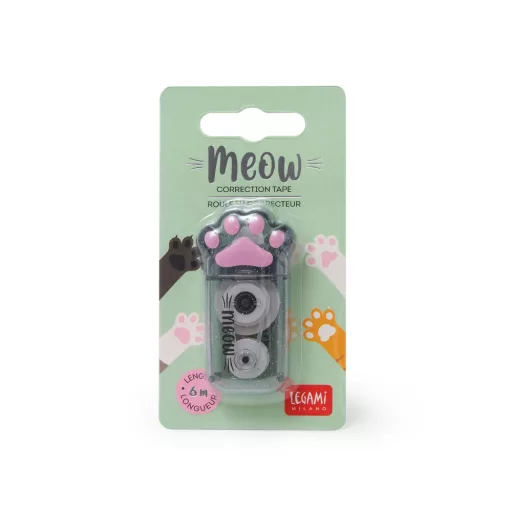 Legami Meow rózsaszín cicamancs alakú hibajavító roller 6 méteres szalaggal