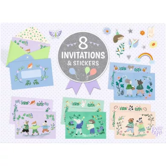   Djeco Lovely Paper Állati parti meghívó készlet – 8 személyes szett