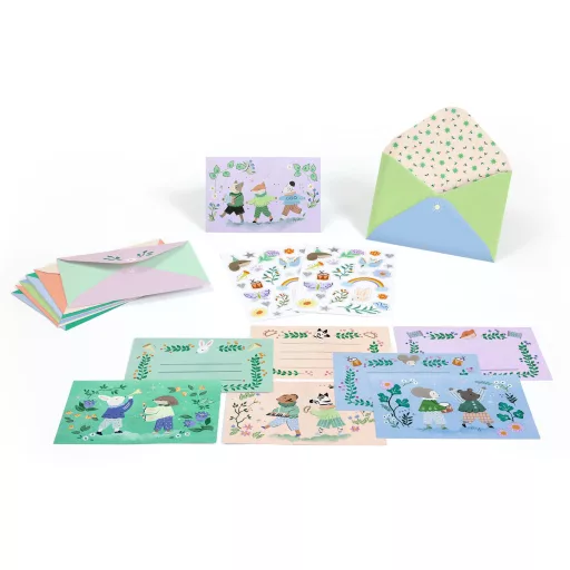 Djeco Lovely Paper Állati parti meghívó készlet – 8 személyes szett