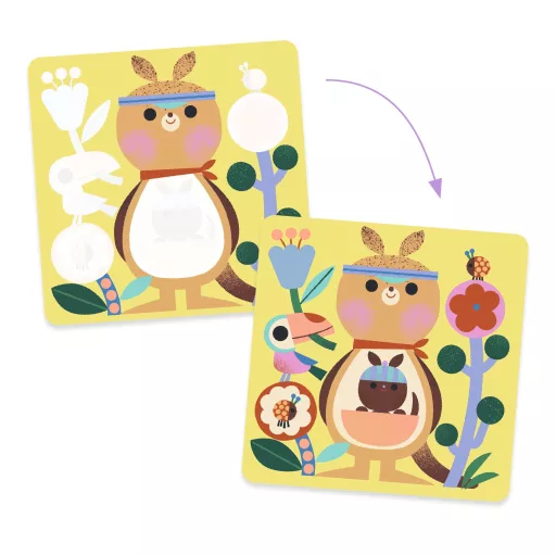 Djeco Vízzel színező készlet - Kukucs! Állatbébik a világ tájairól - Peekaboo!