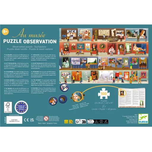 A múzeumban 500 darabos megfigyeltető puzzle mesterművekkel, művészettörténeti kirakó gyerekeknek