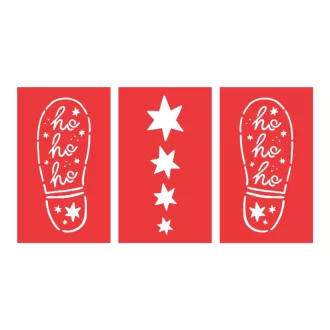 PartyDeco sablon szett Mikulás lábnyom 16,5x27,5 cm 3 db dekoráció