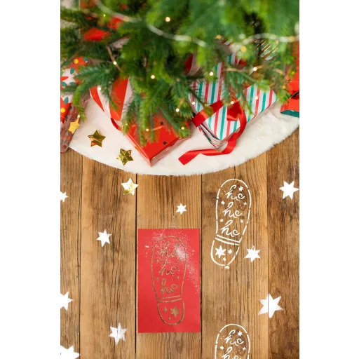 PartyDeco sablon szett Mikulás lábnyom 16,5x27,5 cm 3 db dekoráció