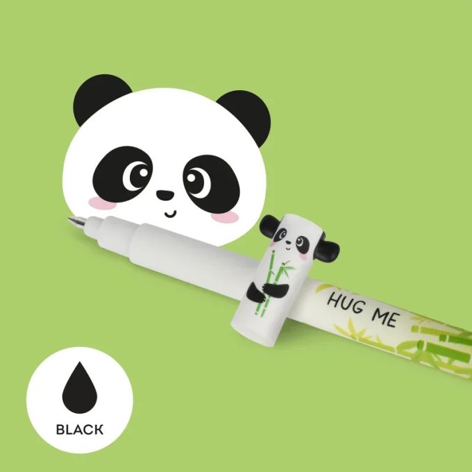 Legami Zselés toll, radírozható, panda, fekete betét