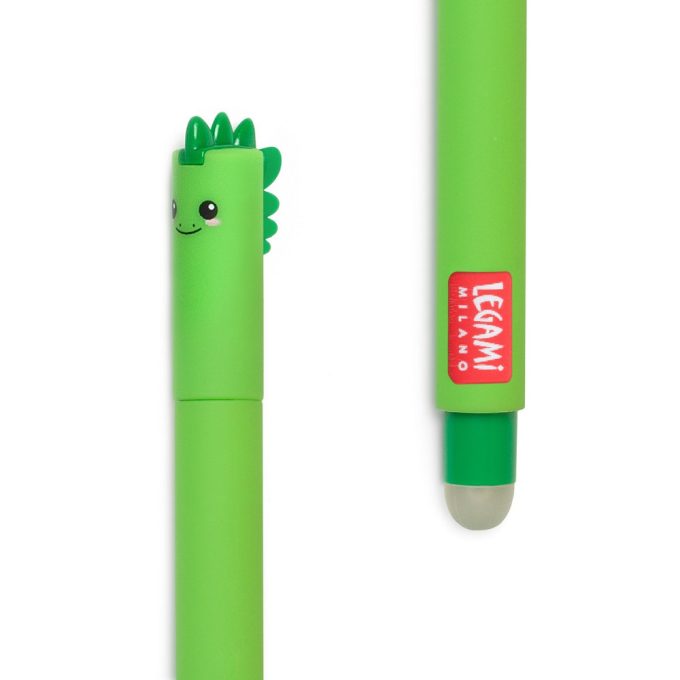 Legami zselés toll, radírozható, dino, zöld betét