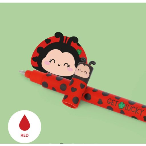 Legami zselés toll, radírozható, katicás, piros tintával