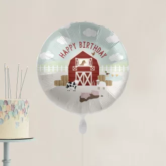 Ginger Ray Farm Party tanyasi állatos születésnapi kerek fólia lufi 45 cm