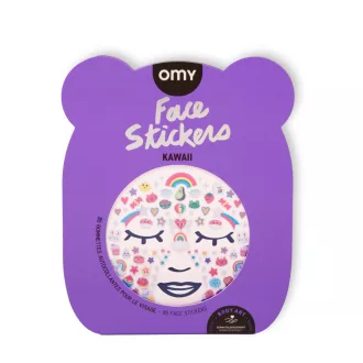 OMY Kawaii 85 darabos bőrgyógyászatilag tesztelt arcmatrica készlet gyerekeknek