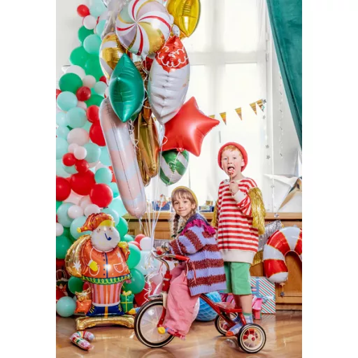 PartyDeco Álló fólialéggömb Mikulás mix