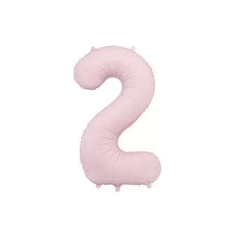 PartyDeco óriás 86 cm pasztell világos rózsaszín 2-es szám fólia lufi