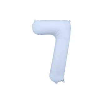 PartyDeco óriás 86 cm pasztell világoskék 7-es szám fólia lufi 7. születésnapra