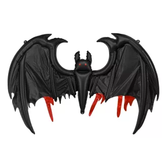 PartyDeco nagy fekete denevér alakú fólia lufi halloweeni bulihoz