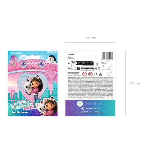 PartyDeco Fólia lufi Szív Gabby Babaháza