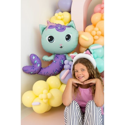 PartyDeco Gabby Macskafül fólia lufi, 6 db