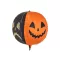 Gömbölyű ijesztő tökök fólia lufi, narancssárga, fekete színben, vidám halloweeni parti dekoráció gyerekeknek, 50 cm