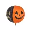 Gömbölyű ijesztő tökök fólia lufi, narancssárga, fekete színben, vidám halloweeni parti dekoráció gyerekeknek, 50 cm