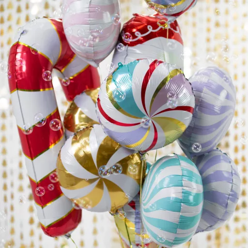 PartyDeco Fólia lufi Candy cane