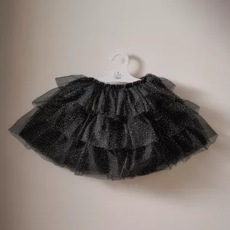 Ginger Ray Black and Gold Sparkle fekete arany pöttyös tüll tutu szoknya 5-7 éveseknek 30 cm