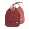 Filibabba 2 darabos vízálló megkötős baba előke szett Őszi virágok Fall Flowers mintával és egyszínű Brick Dust árnyalatban
