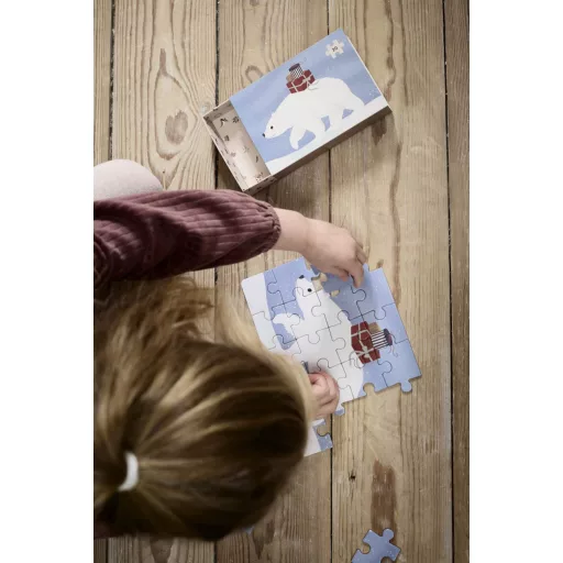 Filibabba Wonderful Winter 4 darabos téli gyerek puzzle készlet Csodálatos tél mintával külön kis dobozokban