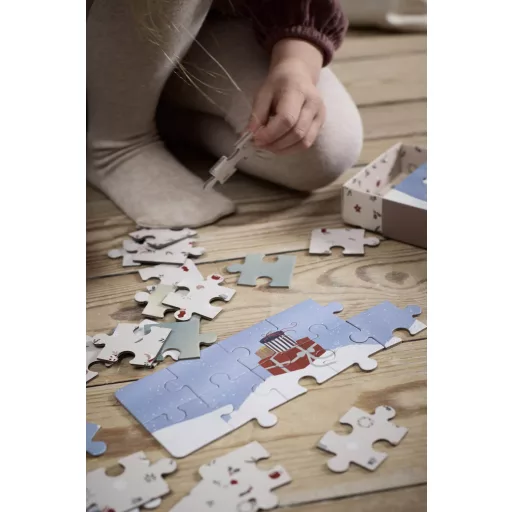 Filibabba Wonderful Winter 4 darabos téli gyerek puzzle készlet Csodálatos tél mintával külön kis dobozokban