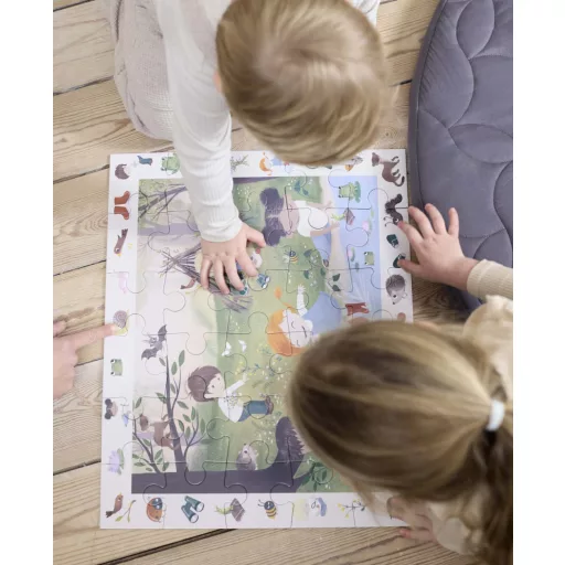 Filibabba Forest Adventures 30 darabos megfigyelő és böngésző puzzle Erdei kalandok mintával 40x50 cm méretben