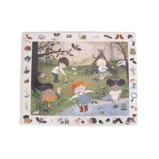 Filibabba Forest Adventures 30 darabos megfigyelő és böngésző puzzle Erdei kalandok mintával 40x50 cm méretben