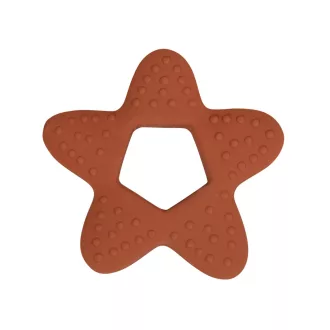 Filibabba 100% natúr kaucsuk csillag alakú baba rágóka Rozsda Rust színben szenzoros ínymasszírozó felülettel