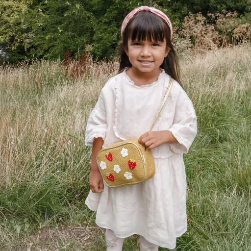 Rockahula Kids - Hullámos szélű kockás hajpánt - Mályva rózsaszín