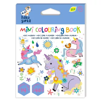 Haku Yoka Mini Színező Füzet Unikornisok 15,5x11,5 cm matricákkal és ezüstös részletekkel