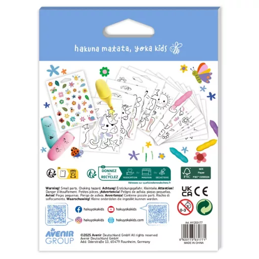 Haku Yoka Mini Színező Füzet Unikornisok 15,5x11,5 cm matricákkal és ezüstös részletekkel