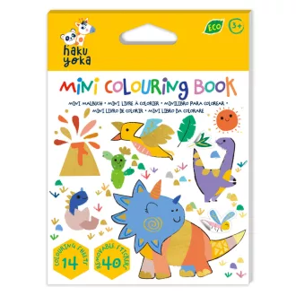 Haku Yoka Mini Színező Füzet Dinoszauruszok 15,5x11,5 cm matricákkal és fényes részletekkel