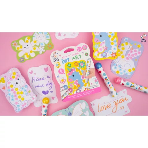 Haku Yoka Pontozó Mini Színező Unikornisok 16x12,5 cm 3 db pontozóval és 6 képpel