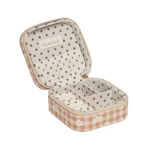Rockahula Kids Daisy Gingham négyzet alakú ékszertartó doboz