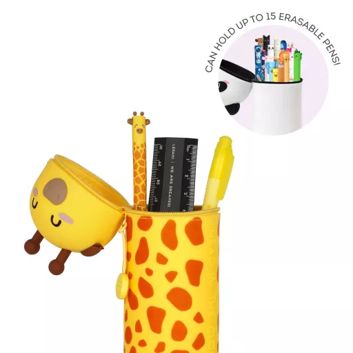 Legami Kawaii Zsiráf 2 az 1-ben puha szilikon hengertolltartó és asztali ceruzatartó