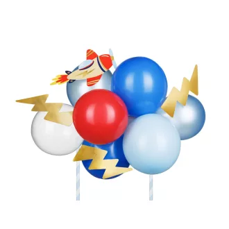 PartyDeco 3D repülős lufi tortadísz kisfiús szülinapi bulira