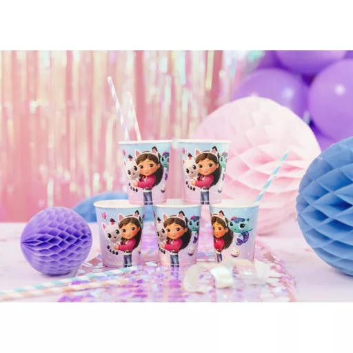 PartyDeco Papírpohár Gabby Babaháza - Cicás 6 db