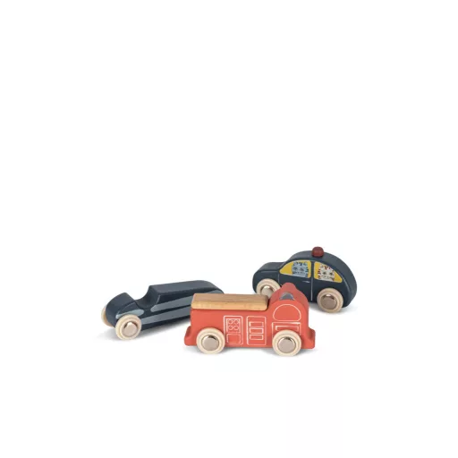 Konges Slojd Mini Fa Kisautók Fadobozban Wooden Mini Cars 26x16x3,5 cm 9 db