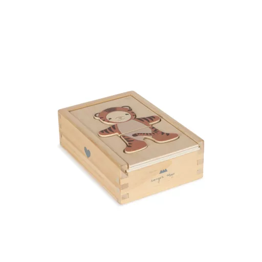 Konges Slojd Fa Teddy Öltöztető Puzzle Állatok Animals 15x10x4,5 cm 12 db