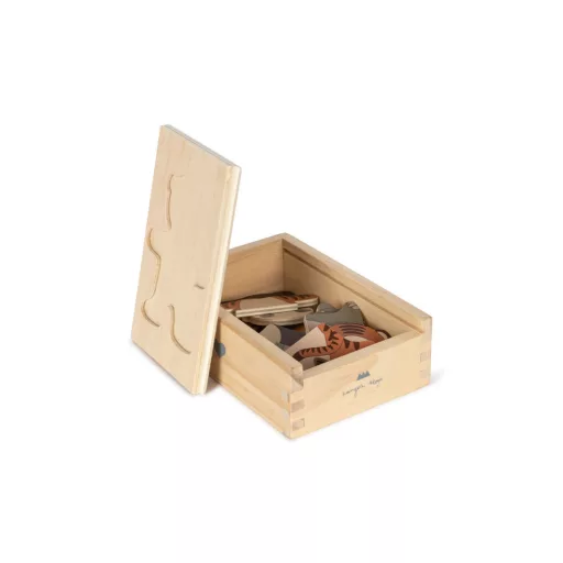 Konges Slojd Fa Teddy Öltöztető Puzzle Állatok Animals 15x10x4,5 cm 12 db