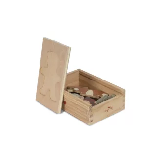 Konges Slojd Fa Teddy Maci Öltöztető Puzzle Fadobozban 15x10x4,5 cm 12 db