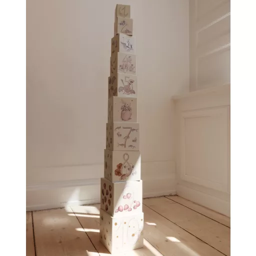 Konges Slojd Karton Építőkockák Stacking Boxes Multi toronyépítő játék 111 cm 10 db