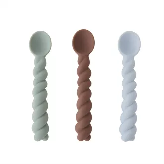   OYOY Mellow Spoon - kanál szett 3 darabos kiszerelés - Kék / szürke / menta