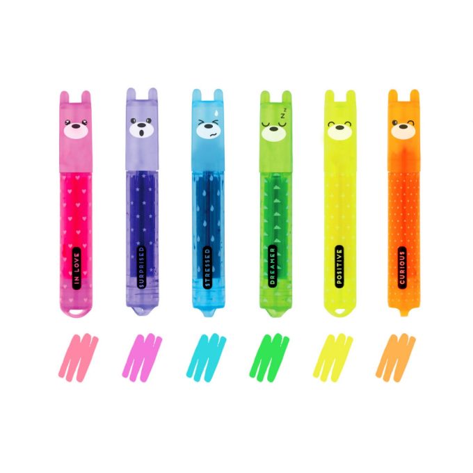 Legami mini szövegkiemelő 6 szín/szett, maci alakú