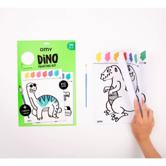 OMY Dinó dinoszauruszos vízzel színező akvarell festőkészlet ecsettel 12 db