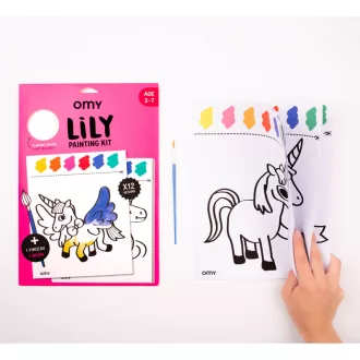 OMY Lily Unikornis vízzel színező akvarell festőkészlet ecsettel 12 db