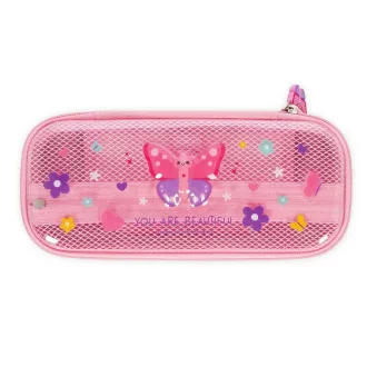 Legami Wonderwow Pillangó rózsaszín ovális iskolai tolltartó belső rendezővel 23x11x5 cm