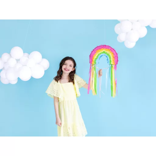 PartyDeco színes 30 cm-es szivárvány formájú pinata gyerek szülinapi bulira és ünneplésre
